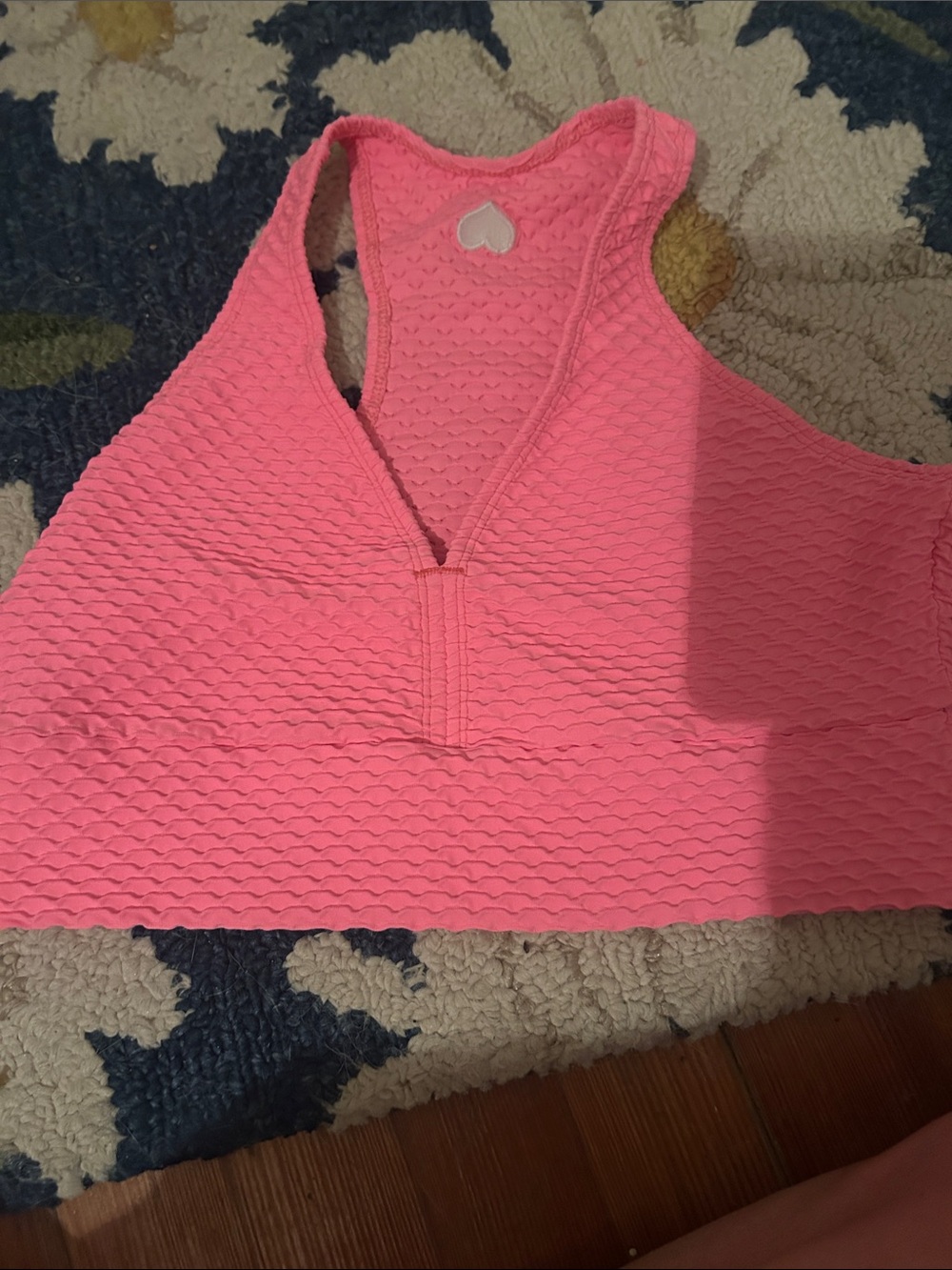 Booty by Brabants Pink Textured Racerback Sports Bralette